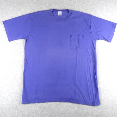 Camiseta en blanco Towncraft vintage años 90 XL puntada única púrpura bolsillo camiseta hecha en EE. UU. Foto 1 de 4