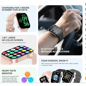 Fitness tracker smart watch - pale pink - Photo 1 sur 7