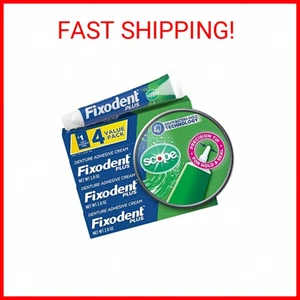 Adhesivo dental seguro Fixodent Plus Scope 2,0 oz (paquete de 4) eComm - Imagen 1 de 1