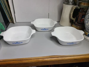 Vintage Corning Ware blaue Kornblume 3 zierliche Mini Auflaufformen P-41  - Bild 1 von 11