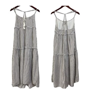 Chelsea28 CarmelitaTiered Cover-Up Striped Dress Size M Tassels & Embossing - Picture 1 of 16