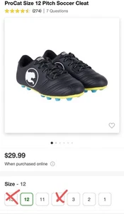 Botín de fútbol ProCat talla 11, 12, 1, 2, 3 - Imagen 1 de 4