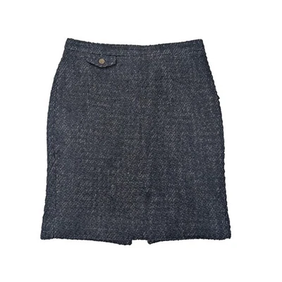 J. Falda lápiz Crew The azul marino tweed mezcla de lana para mujer talla 6 vintage Foto 1 de 4
