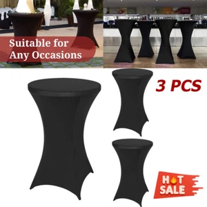 DE 3er-Set Stretch Stehtisch Husse für Bistrotisch Ø 80-85 cm Elegante 80x110cm - Bild 1 von 18