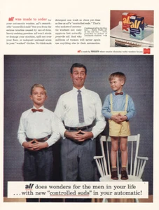 1955 All Detergent: Does Wonders for Men In Your Life Vintage Print Ad - Picture 1 of 1