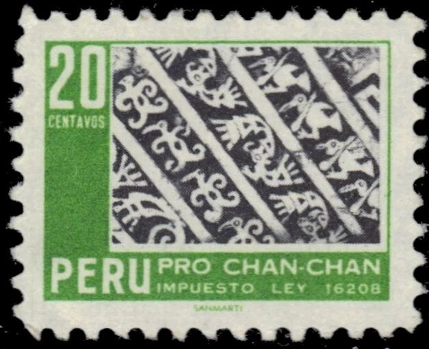 PERU RA53 - Chan-Chan Temple Bas-relief "Postal Tax" (pb53851) - Image 1 of 1