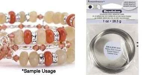 Alambre de memoria, acero inoxidable brillante DE ALTA RESISTENCIA grandes pulseras redondas de 2,5" (1 OZ) - Imagen 1 de 7