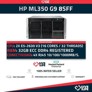 HP Proliant ML350 G9 8SFF 2x E5-2630 v3 + 32 GB RAM + P440 AR 2GB + 2PSU - Photo 1/8