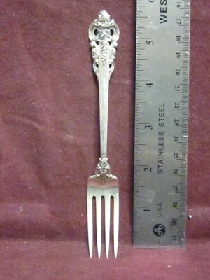 Sterling Wallace Grande Baroque YOUTH  FORK 6 7/8" 27 grams  No Monogram - Image 1 of 4