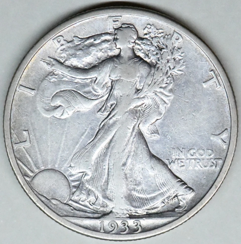 1933 s walking liberty half dollar in a high circulated grade - Image 1 of 3