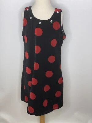 Childrens Place Girls Red Black Velvet Polka Dot Dress Sz 12 - Image 1 of 3
