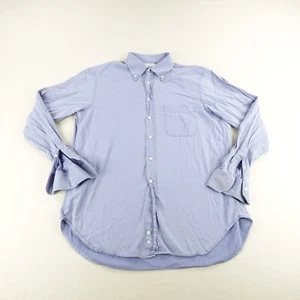 Ermenegildo Zegna Shirt Mens 2XL XXL Blue Soft Long Sleeve Button Up Cotton - Picture 1 of 10