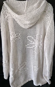 cardigan copricostume nicole miller artelier maglia aperta uncinetto con cappuccio taglia 3X wmns nuovo con etichette - Foto 1 di 6