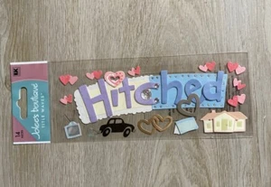 RARE Jolees HITCHED Title Wedding 3D Scrapbook Stickers - Picture 1 of 1