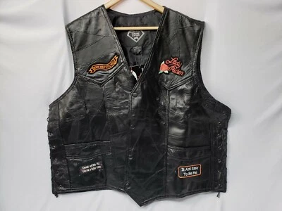 Leather Vest XXXL Diamond Plate "Life is good when you love to ride!" Ladies - Image 1 of 4