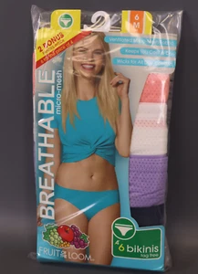 Fruit of the Loom Women's Breathable Bikinis 6pk - Colors May Vary Size M - Picture 1 of 5