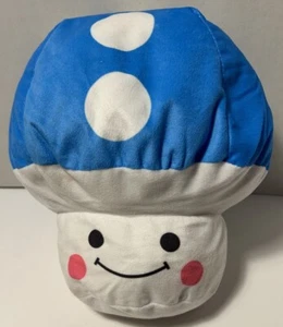 Goffa NWT Plush Mushroom Blue White Polka Dot Plush Toy Stuffed 9” - Picture 1 of 7