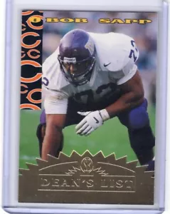 Tarjeta de novato Bob Sapp 1997 Score Board NFL Rookies DEAN'S LIST #75 - OSOS - Imagen 1 de 1