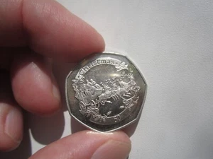2008 GIBRALTAR 50 PENCE WEIHNACHTEN - Bild 1 von 2