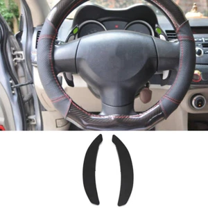 For Mitsubishi Lancer EVO 2007-2017 Black Aluminum Steering Wheel Shift Paddles - Picture 1 of 8