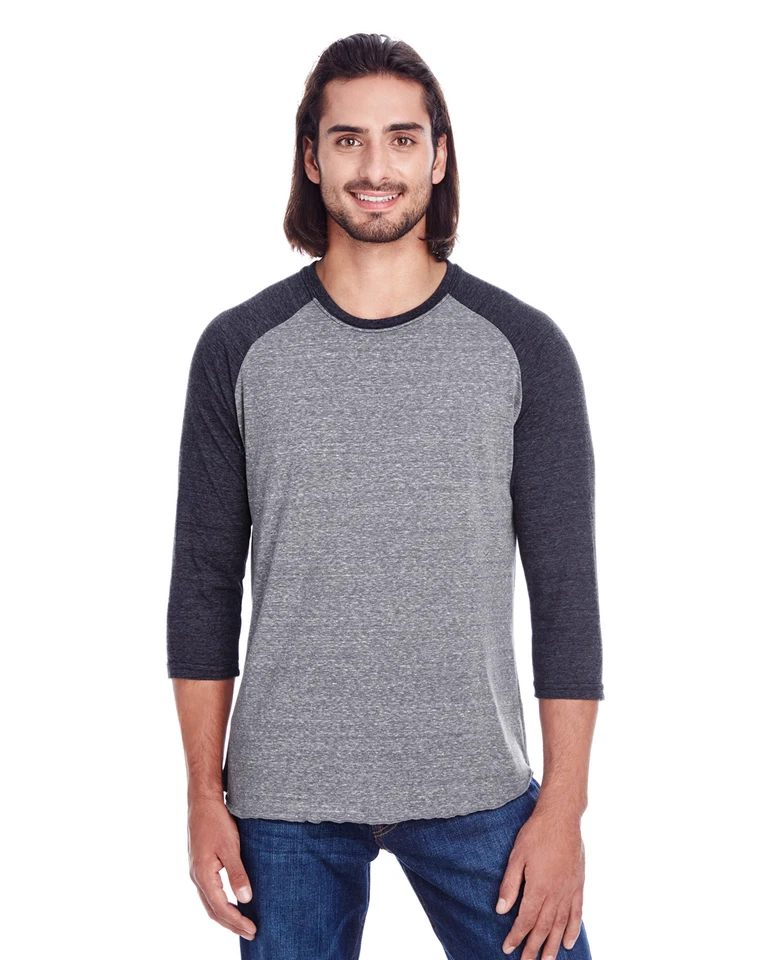 Threadfast Apparel Mens Triblend 3/4-Sleeve Raglan Shirt S-2XL 302G T-Shirt - Image 1 of 2