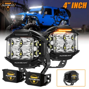AUXBEAM 2X 4" Side Shooter LED Work Light DRL Driving Pods For HUMMER H2 03-09 - Picture 1 of 12