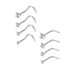 Set50 Stck. 20g Nasenstecker CZ Nasenloch Ring Schraube Ohrstecker Körper Piercing Schmuck NEU  - Bild 1 von 5
