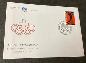 Olympic Games: Centenary of the IOC FDC Switzerland - Picture 1 of 1