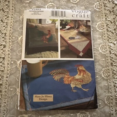Vogue craft Pattern # V7841 Rooster needlework dining accessories Mary Jo Hiney - Image 1 of 3