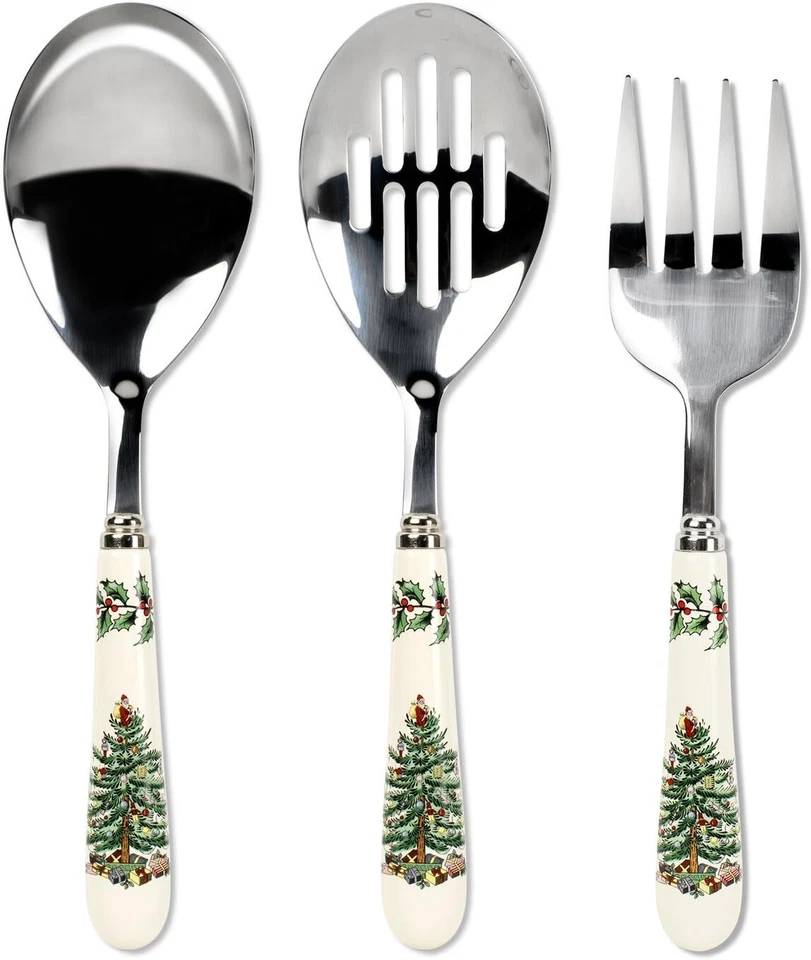 Spode Christmas Tree 3-Piece Flatware Serving Set