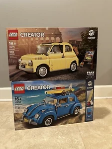 LEGO 10252, 10271 Creator Expert: Volkswagen, FIAT 500 Set - Picture 1 of 3