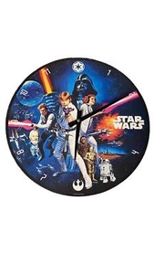 Star Wars 13" kabellose Holz Wanduhr - wie besehen kleiner Griff lose - Bild 1 von 6