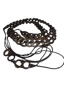 Woven Coconut Shell Tie Belt Adjustable Rare To Find - Picture 1 of 5