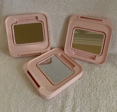 Vtg 3 Mary Kay Consultant Pink Magnifying Mirror Party Travel 2 Sided Makeup - Image 1 of 4