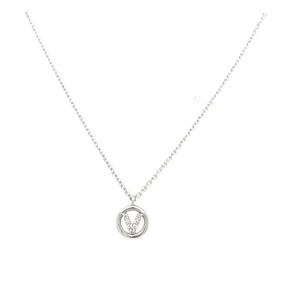 Letter V Gold & Diamond Choker With Silver Chain - Picture 1 of 1