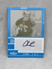 2007 Topps Finest Collection #145 Chris Long Rookie Cyan Printing Plate Auto 1/1