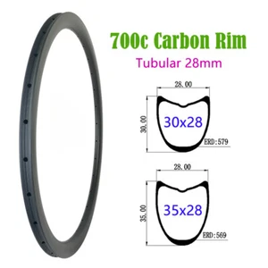 Cerchio carbonio 700c tubolare freno a V 30*28mm 35*28mm 16-32 fori ruote bici strada - Foto 1 di 11