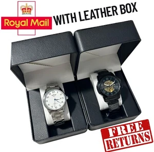Juego de relojes de pulsera mecánicos automáticos | Acero negro plateado | Cajas de cuero - Imagen 1 de 20