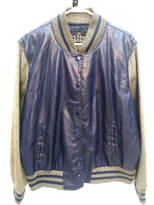 LAST KISS Purple/Gray front snap Size 3x Polyurethane Body/Fleece Sleeves - Picture 1 of 9