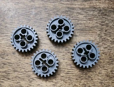 LEGO Gris Azulado Oscuro Técnica, Engranaje 24 Dientes con 1 Agujero de Eje. CANTIDAD 4. Parte. 3648 Foto 1 de 2