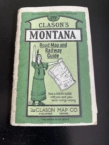 Clason’s Montana Road Map & Railway Guide (Green Guide Series) - Picture 1 of 14