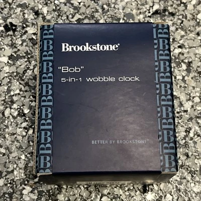 NEW Silver Brookstone Bob 5 in 1 Wobble Clock time date Alarm Timer Temp NIB - Image 1 of 4