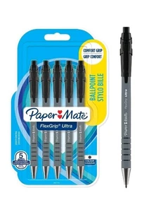 Paper Mate Druckkugelschreiber FlexGrip Ultra 5er Blister schwarz - Bild 1 von 6