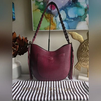 Bolso de hombro Henri Bendel West 57 de cuero borgoña nuevo sin etiquetas con bolsa para el polvo Foto 1 de 4
