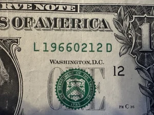 February 12 1966 Birthday Note Fancy Serial Number 02 12 1966 L19660212D - Picture 1 of 2