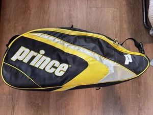 Prince Professional Team Multiple Racquet Bag/Backpack Yellow Black White Retro - Picture 1 of 4