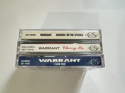 WARRANT Cassette Singles Tapes Heaven I Saw Red Cherry Pie B-sides - Image 1 of 4