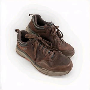 SKETCHERS UK 9.5 Relaxed Fit Waterproof GogaMat Leather BGO Walking Shoe MENS - Picture 1 of 6