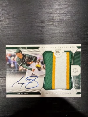 2021 Panini National Treasures  Daulton Jefferies RPA 05/99 A’s - Image 1 of 2