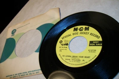 "HANK WILLIAMS JR." MGM Records Special Disc Jockey Record/Not For Sale Vinyl - Image 1 of 4